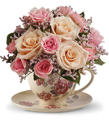 Teleflora's Victorian Teacup Bouquet from Krupp Florist, your local Belleville flower shop